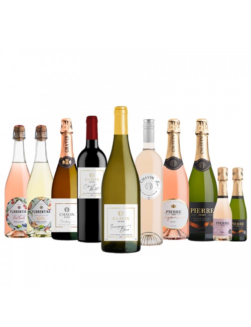 Pack de vin sans alcool et champagne sans alcool pour les femmes enceintes.