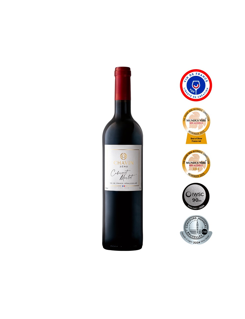 Chavin Zéro Vin De France Cabernet Merlot désalcoolisé Chavin Zéro Vin De France Cabernet Merlot désalcoolisé
