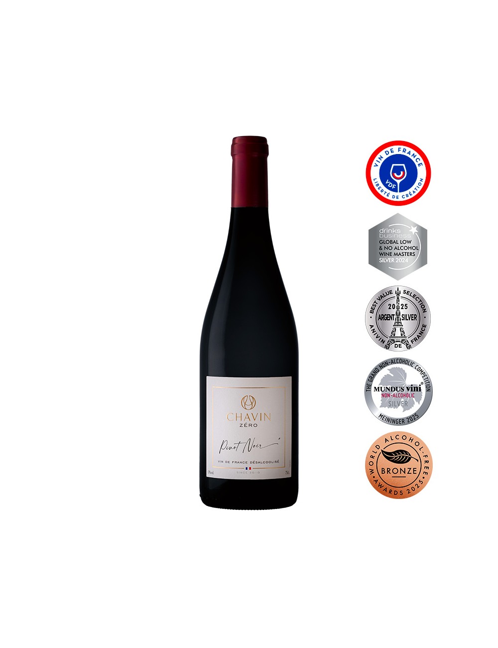 Chavin Zéro Pinot Noir Vin De France désalcoolisé Chavin Zéro Pinot Noir Vin De France désalcoolisé