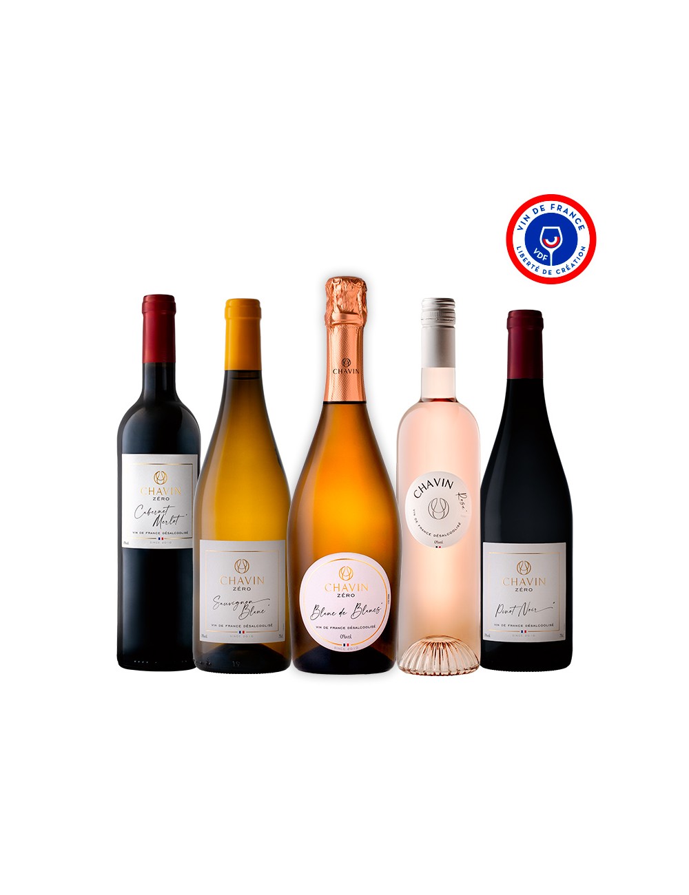 Pack Découverte Vin De France désalcoolisé - 5x75cl