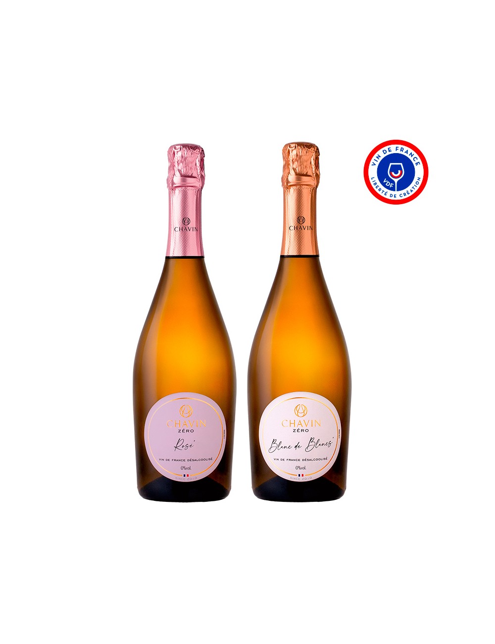 Duo Effervescent sans alcool Chavin Zéro - champagne sans alcool