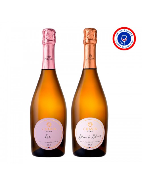 Duo Effervescent sans alcool Chavin Zéro - champagne sans alcool