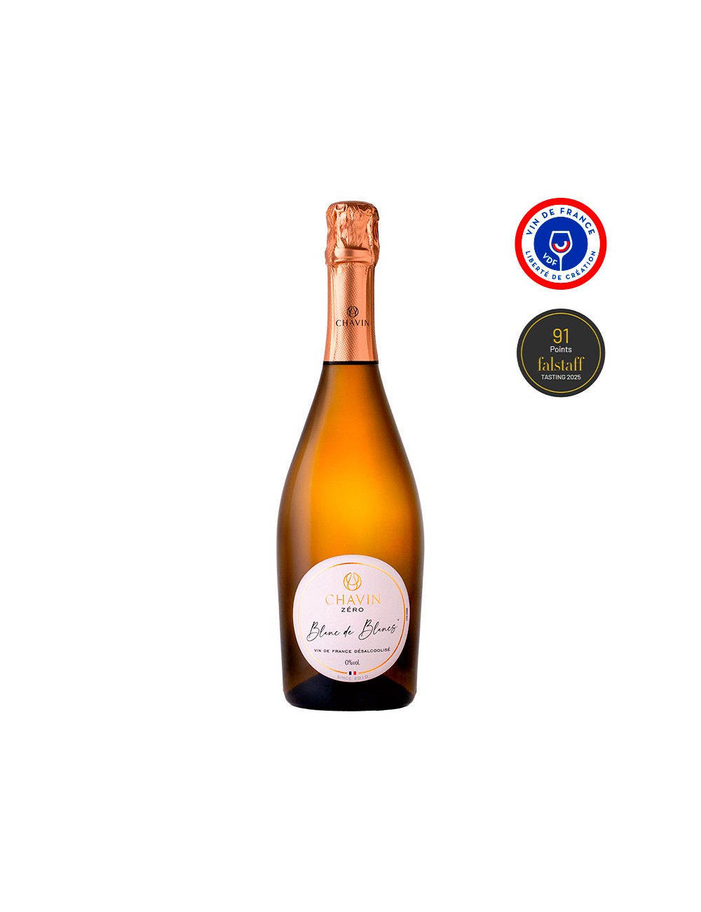 CHAVIN ZERO Blanc de Blanc Effervescent - Vin De France désalcoolisé