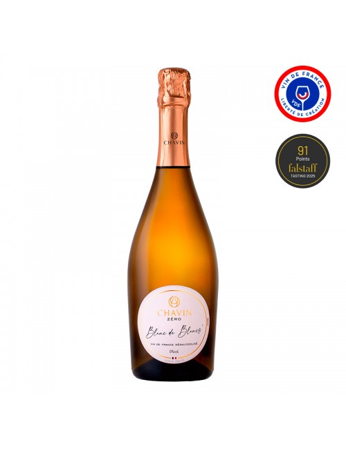 CHAVIN ZERO Blanc de Blanc Effervescent - Vin De France désalcoolisé