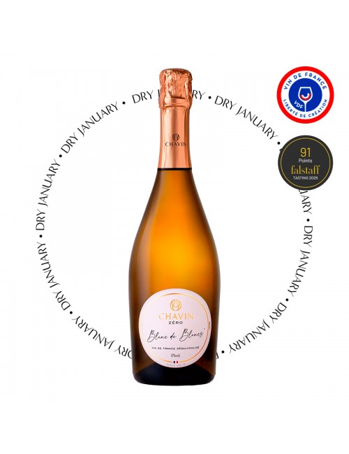 CHAVIN ZERO Blanc de Blanc Effervescent - Vin De France désalcoolisé