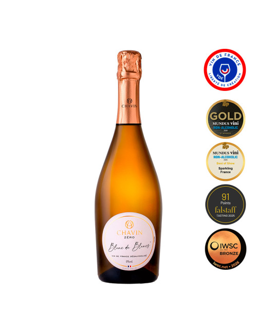 Chavin Zéro Blanc de Blancs Effervescent pétillant sans alcool 75cl