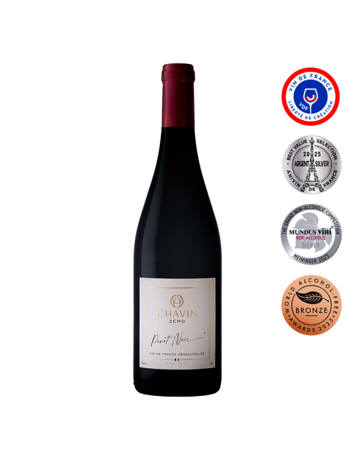 Chavin Zéro Pinot Noir vin rouge désalcoolisé Vin de France 75cl