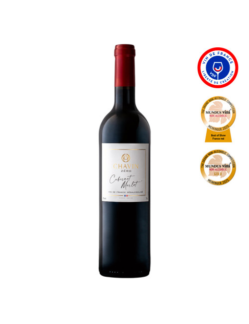 Chavin Zéro Cabernet Merlot vin rouge désalcoolisé Vin De France 75cl