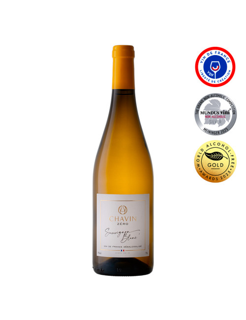 Chavin Zéro Sauvignon Blanc vin blanc désalcoolisé Vin De France 75cl