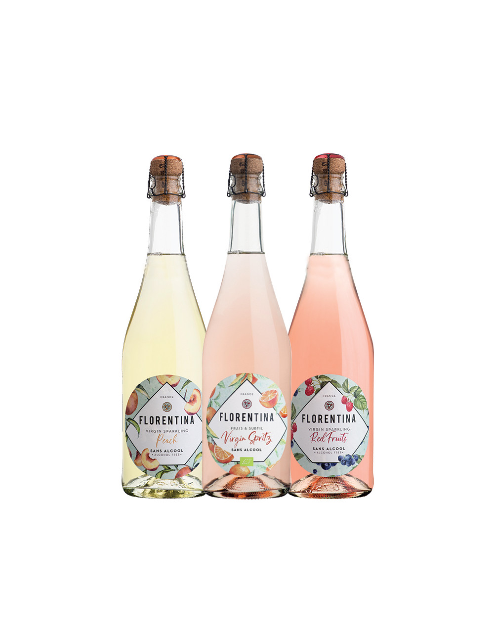 Pack Florentina Pêche Fruits Rouges Spritz sans alcool 3x750ml
