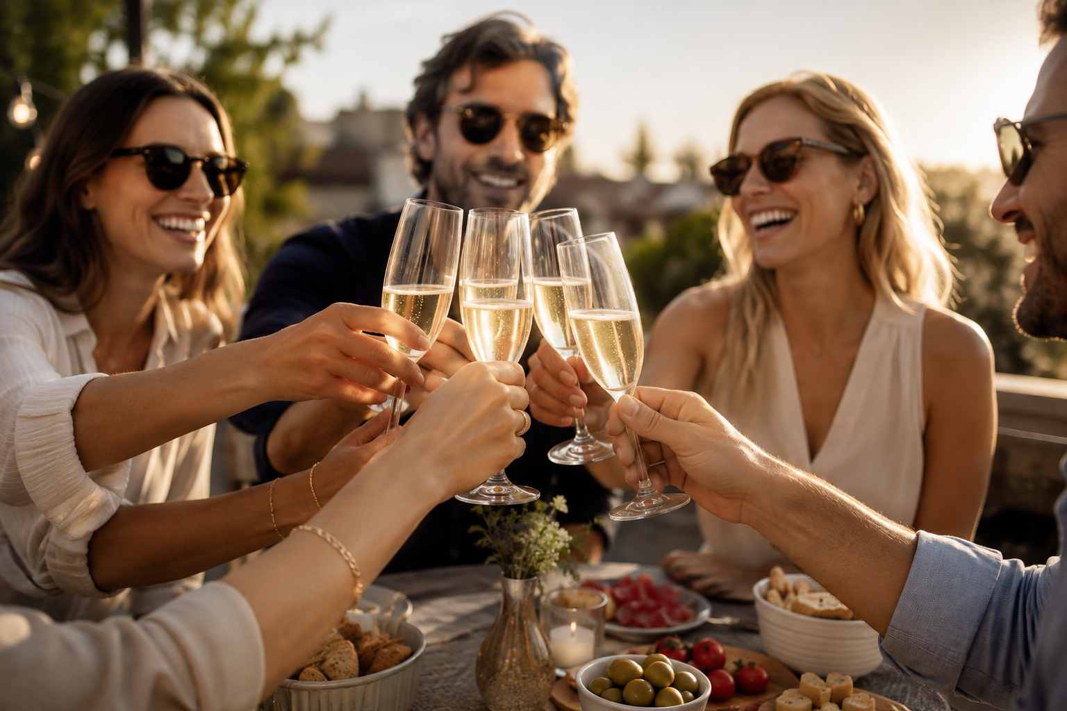 apéritif entre amis effervescent