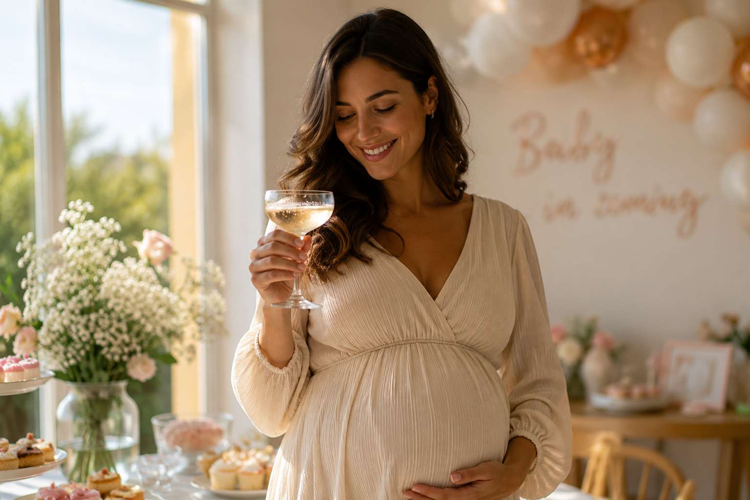 Femme enceinte lors d’un moment convivial