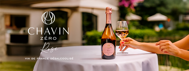 Vin rosé effervescent sans alcool Chavin Zero
